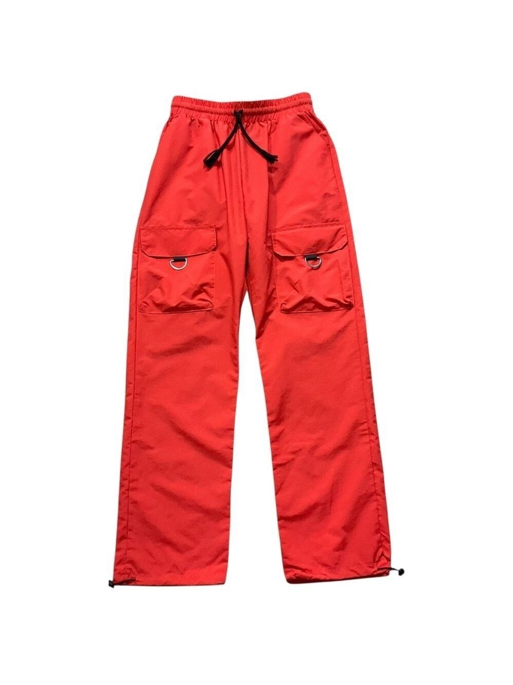 Nasty Gal Orange D Ring Detail Cargo Pants Wide Leg Streetwear Large NWT